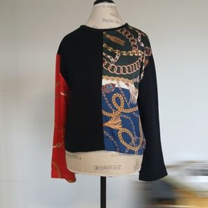 Zara Basic  Blouse Long Sleeves Chain Printed